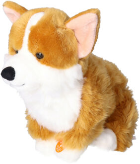 Knuffeldier Corgi hond - zachte pluche stof - premium kwaliteit knuffels - bruin/wit - 30 cm