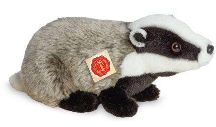 Knuffeldier Das - pluche knuffel - premium kwaliteit knuffels - grijs - 30 cm - bosdier knuffel