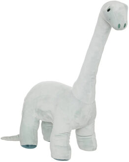 Knuffeldier Dinosaurus Brontosaurus - zachte pluche stof - extra groot - grijs - 90 cm - Knuffeldier