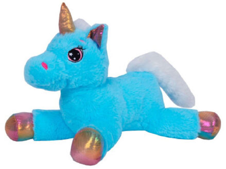 Knuffeldier Eenhoorn Mistica - zachte pluche stof - dieren knuffels - blauw - 39 cm - Knuffeldier