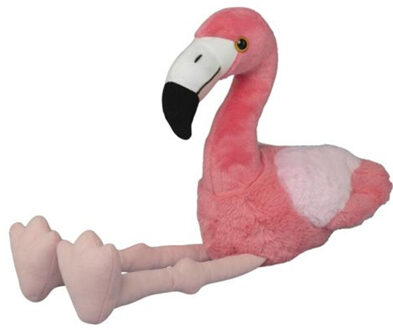 Knuffeldier Flamingo - zachte pluche stof - veel details - roze - 27 cm zittend