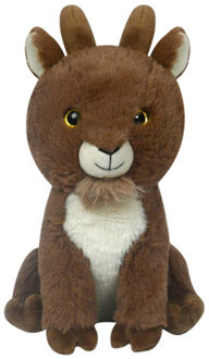 Knuffeldier Geit Gerrit - zachte pluche stof - dieren knuffels - bruin - 23 cm - Knuffel boederijdieren