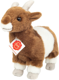 Knuffeldier Geit - zachte pluche stof - premium kwaliteit knuffels - bruin/wit - 22 cm