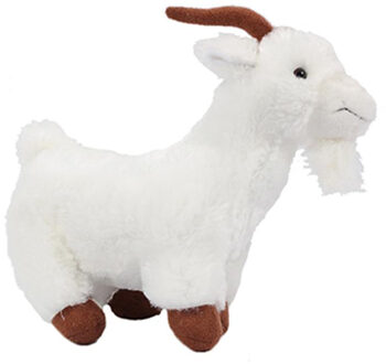 Knuffeldier Geit - zachte pluche stof - premium kwaliteit knuffels - wit - 23 cm
