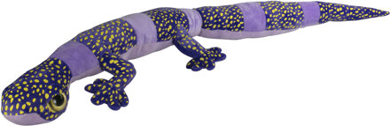 Knuffeldier Gekko Hagedis - pluche stof - premium knuffels - paars/zwart - 112 cm - Knuffeldier