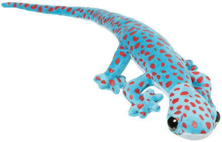 Knuffeldier Gekko Hagedis - zachte pluche stof - premium knuffels - blauw - 62 cm - Knuffeldier