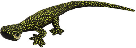 Knuffeldier Gekko Hagedis - zachte pluche stof - premium kwaliteit knuffels - zwart/geel - 112 cm