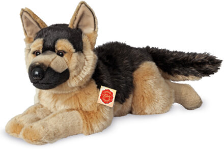 Knuffeldier Herdershond - zachte pluche stof - premium kwaliteit knuffels - bruin/zwart - 60 cm