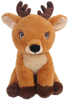 Knuffeldier Hertje Sammy - zachte pluche stof - dieren knuffels - bruin - 24 cm