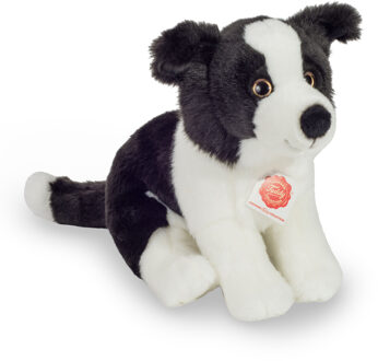 Knuffeldier hond Border Collie - zachte pluche stof - premium kwaliteit knuffels - zwart/wit - 25 cm