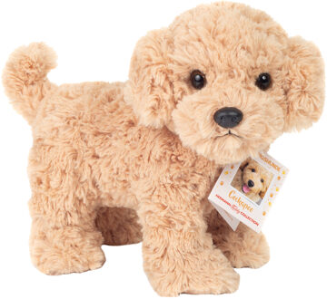 Knuffeldier hond Cockapoo - pluche stof - premium kwaliteit knuffels - 23 cm - beige