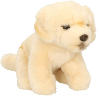 Knuffeldier hond Golden Retriever - pluche - premium knuffels - creme wit - 15 cm