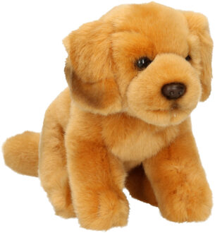 Knuffeldier hond Golden Retriever - pluche - premium knuffels - lichtbruin - 15 cm