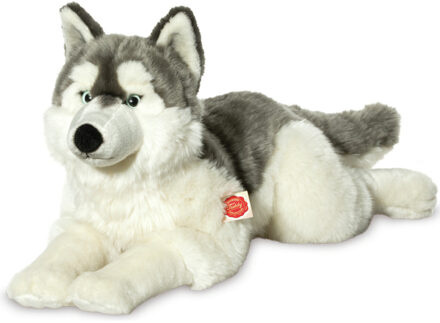 Knuffeldier hond Husky - zachte pluche stof - premium kwaliteit knuffels - grijs/wit - 60 cm