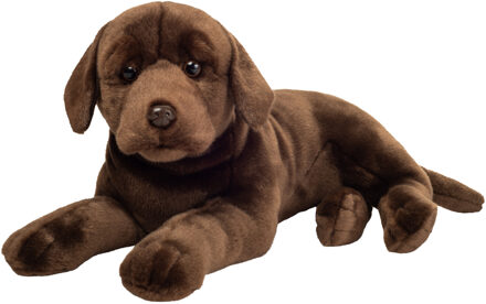 Knuffeldier hond Labrador - zachte pluche stof - premium kwaliteit knuffels - donkerbruin - 50 cm