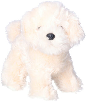 Knuffeldier hond Maltezer - pluche stof - premium kwaliteit knuffels - 23 cm - wit
