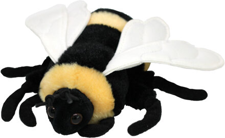 Knuffeldier Honingbij/bijen - pluche knuffel - geel/zwart - 15 cm