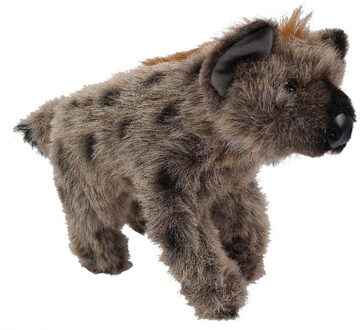 Knuffeldier Hyena - zachte pluche stof - grijs - kwaliteit knuffels - 26 cm - lopend