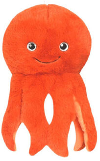 Knuffeldier Inktvis/octopus Willy - zachte pluche stof - dieren knuffels - oranje - 25 cm