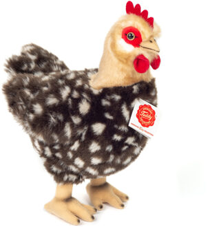 Knuffeldier Kip - zachte pluche stof - premium kwaliteit knuffels - grijs/beige - 24 cm