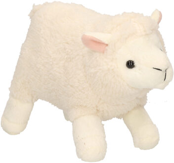 Knuffeldier/knuffelbeestje wit schaap 19 cm