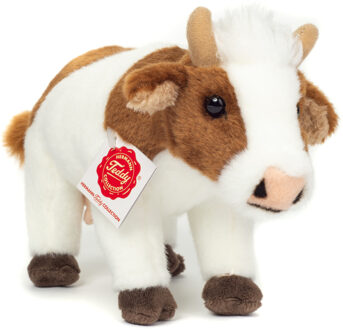 Knuffeldier Koe - zachte pluche stof - premium kwaliteit knuffels - bruin/wit - 23 cm