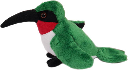 Knuffeldier Kolibri vogel - zachte pluche stof - groen - kwaliteit knuffels - 13 cm