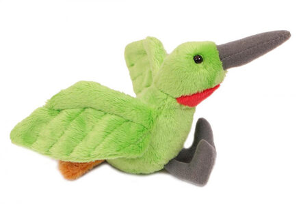 Knuffeldier Kolibri vogel - zachte pluche stof - lichtgroen - kwaliteit knuffels - 10 cm