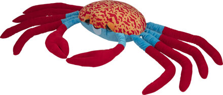 Knuffeldier Krab - pluche stof - premium knuffels - rood/blauw - 120 cm - Knuffel zeedieren