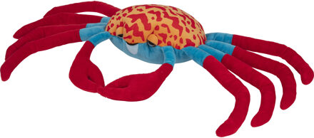 Knuffeldier Krab - pluche stof - premium knuffels - rood/blauw - 65 cm - Knuffel zeedieren