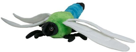 Knuffeldier Libelle - zachte pluche stof - veel details - groen/blauw - 20 cm Multi