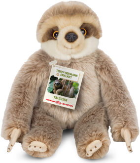 Knuffeldier Luiaard - zachte pluche stof - premium kwaliteit knuffels - grijs/bruin - 22 cm Multi