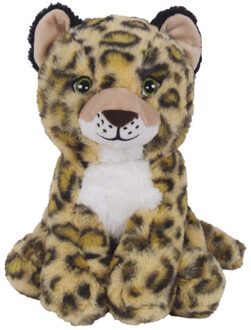 Knuffeldier Luipaard Minouska - zachte pluche stof - dieren knuffels - beige/bruin - 23 cm