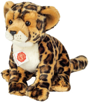 Knuffeldier Luipaard - zachte pluche stof - premium kwaliteit knuffels - lichtbruin - 27 cm