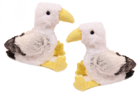 Knuffeldier Meeuw - 2x - zachte pluche stof - premium kwaliteit knuffels - Vogels - 20 cm