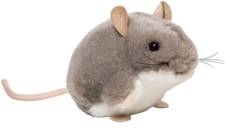 Knuffeldier Muis - zachte pluche stof - premium kwaliteit knuffels - grijs - 9 cm