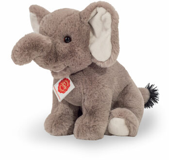Knuffeldier Olifant - zachte pluche stof - premium kwaliteit knuffels - grijs - 25 cm