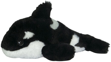 Knuffeldier Orka - zachte pluche stof - premium knuffels - zwart/wit - 25 cm - Knuffel zeedieren