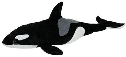 Knuffeldier orka - zachte pluche stof - veel details - zwart/wit - 54 cm