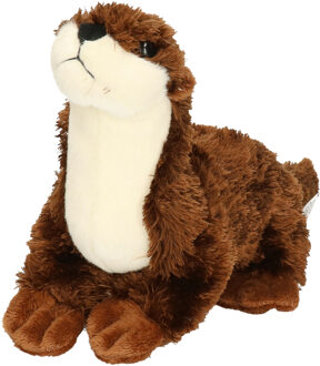 Knuffeldier Otter - zachte pluche stof - bruin - 16 cm - dieren speelgoed