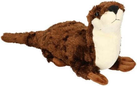 Knuffeldier Otter - zachte pluche stof - bruin - 26 cm - dieren speelgoed