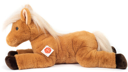Knuffeldier Paard liggend - zachte pluche stof - premium kwaliteit knuffels - lichtbruin - 48 cm