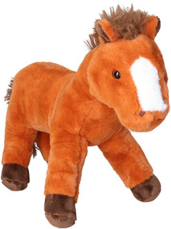 Knuffeldier Paard Winston - zachte pluche stof - premium kwaliteit knuffels - lichtbruin - 30 cm