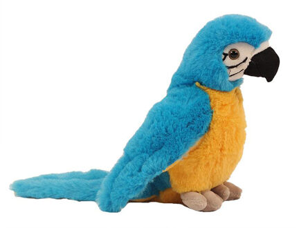 Knuffeldier Papegaai - zachte pluche stof - premium kwaliteit knuffels - blauw - 20 cm