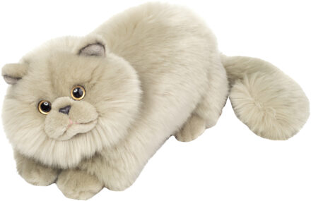 Knuffeldier Perzische kat/poes - zachte pluche stof - premium knuffels - grijs - 24 cm