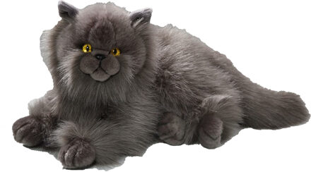 Knuffeldier Perzische kat/poes - zachte pluche stof - premium kwaliteit knuffels - grijs - 30 cm