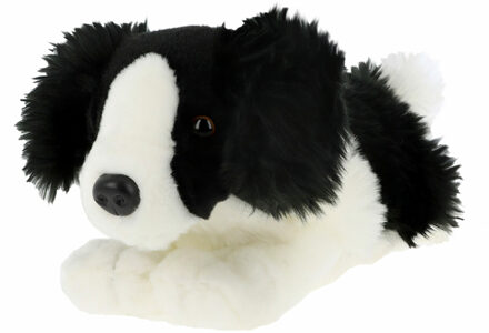 Knuffeldier Puppy Border Collie hond - zachte pluche stof - premium knuffels - 35 cm - Knuffel huisdieren Multikleur