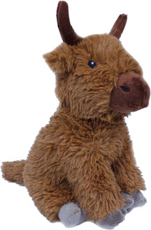 Knuffeldier Schotse Hooglander Koe - zachte pluche stof - kwaliteit knuffels - bruin - 25 cm