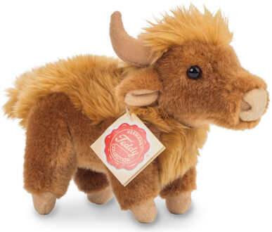 Knuffeldier Schotse hooglander koe - zachte pluche stof - premium kwaliteit knuffels - bruin - 17 cm