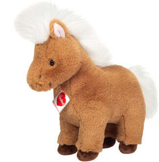Knuffeldier Shetland Pony/paardje - zachte pluche stof - premium kwaliteit knuffels - bruin - 30 cm